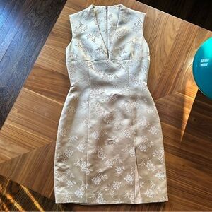 Vintage Silk Elegant Floral Asian Mini Dress 2000s Small Made in USA